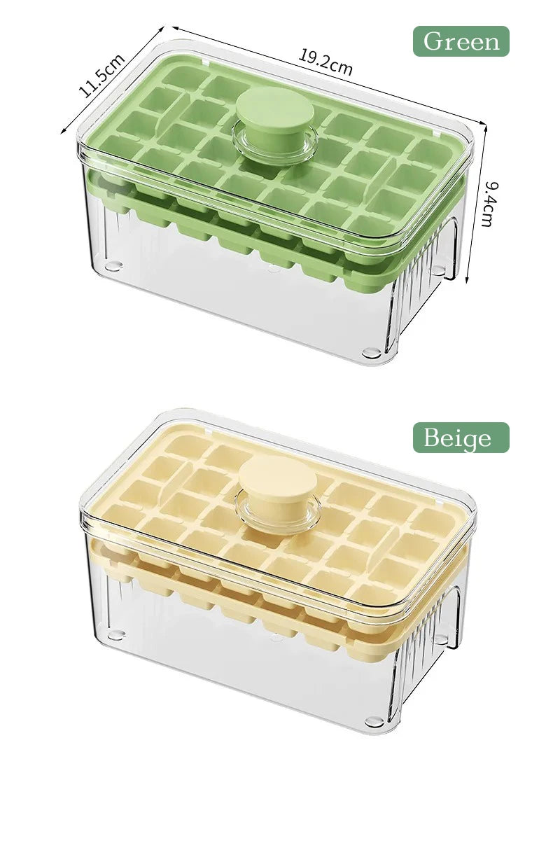 Portable Ice Cube Box with Press Tray